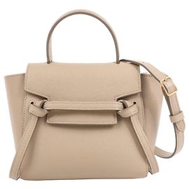 Céline Bolsa 2way Celine Belt Bag Pico de couro bege Bege