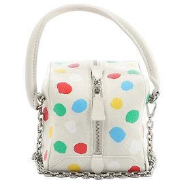 Bolsa quadrada Louis Vuitton x Yayoi Kusama em couro branco Branco