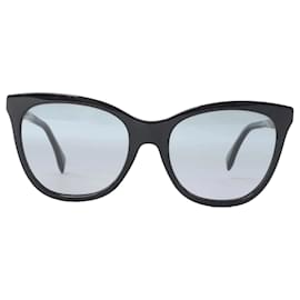 Fendi Zucca FF Logo Wayfarer Sonnenbrille in Schwarz Schwarz