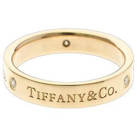 Tiffany & Co Tiffany Flat Band Ring with 3 Diamonds in Pink Gold Golden