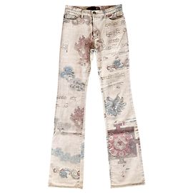 Just Cavalli Pantalones Vaqueros "Asian Fantasy" Multicolor Blanco roto