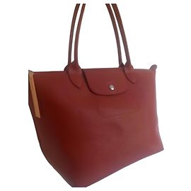Longchamp Le Pliage Sac Cabas en Cuir Marron Marron