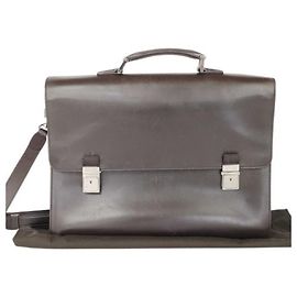 Gucci Brown Leather Briefcase Brown