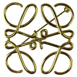 Loewe Anagram Brosche aus Goldmetall Golden