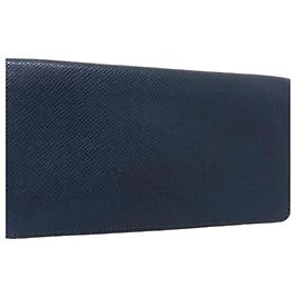 Louis Vuitton Ocean Leather Bi-fold Bill Wallet Blue