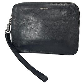 Dolce & Gabbana Clutch de couro masculino Cinza