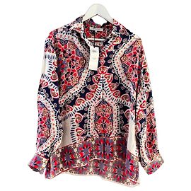 Camisa de viscose estampada Gerard Darel Marrom Branco Vermelho Azul Multicor