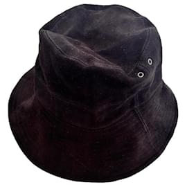 Christian Dior Black Suede Bucket Hat Black