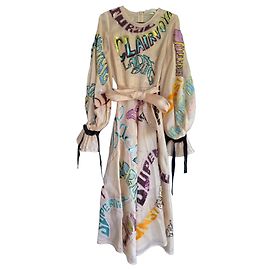 Zimmermann Vestido midi de seda Ladybeetle Sequin Multicolor Beige