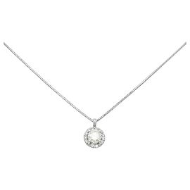 Autre Marque Platin-Diamant-Halskette Silber