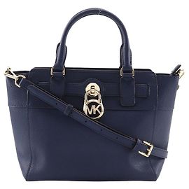Bolsa 2 em 1 de couro Hamilton da Michael Kors Azul Azul marinho