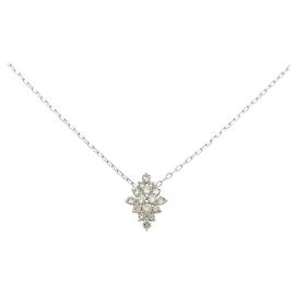 Autre Marque Platin-Diamant-Halskette Silber