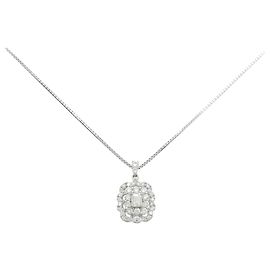 Autre Marque Platinum Diamond Necklace Silvery
