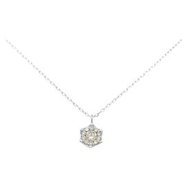 Autre Marque Platin-Diamant-Halskette Silber