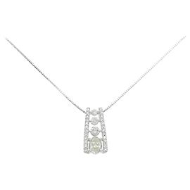 Autre Marque Diamant Halskette Pt900 Pt850 Silber
