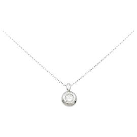 Autre Marque Platin-Diamant-Halskette Silber