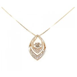 Autre Marque Colar de ouro Au750 e diamantes Rosa