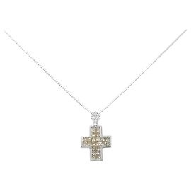 Autre Marque Colar de ouro branco Au750 e diamantes Prata