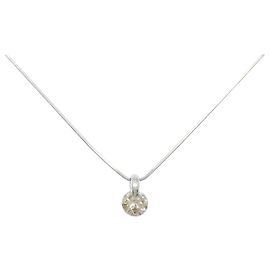 Autre Marque Diamant Halskette Pt900 Pt850 Silber
