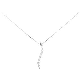Autre Marque Colar de ouro branco Au750 e diamantes Prata
