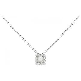 Autre Marque Colar de ouro branco 750 e diamantes Prata