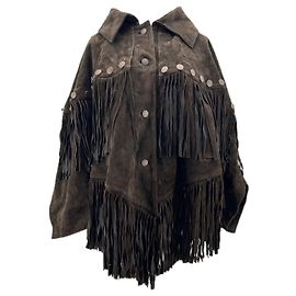 Isabel Marant Pour H&M Giacca marrone con frange Lorena Saravia Marrone