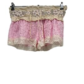 Autre Marque Short transparente creme e rosa Rosa