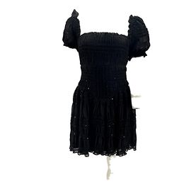 Self portrait Robe noire à paillettes Noir