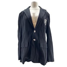 Giacca in cotone nera Polo Ralph Lauren con patch Nero