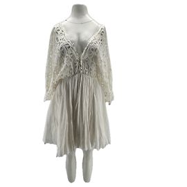 Autre Marque Vestido FP ONE blanco de algodón con cuello en V Blanco