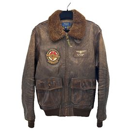 Polo Ralph Lauren Bombers en cuir marron Marron