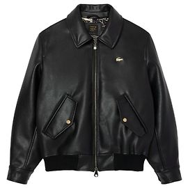 Autre Marque LACOSTE X MAISON CHATEAU ROUGE Black Leather Jacket Black