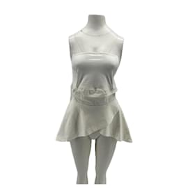 Autre Marque BITE Bustier Top mit Rüschen Weiß Baumwolle Weiß