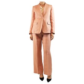 Weekend Max Mara Pink linen two-piece suit set - size UK 8 Pink