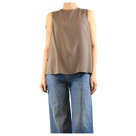 Brunello Cucinelli Brown silk tank top - size S Brown