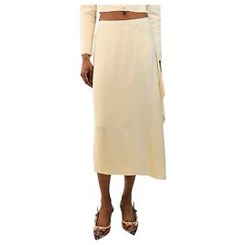 Helmut Lang Jupe midi en crêpe crème - taille S Écru