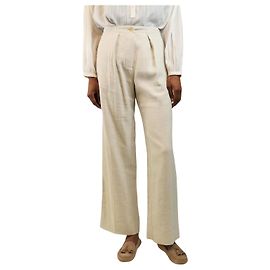 Acne Neutrale Hose aus Leinenmischung mit elastischem Bund - Größe UK 4 Andere