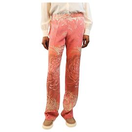 Gucci Hose mit rosa floralem Print - Größe UK 8 Pink