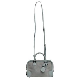 Loewe Mini borsa a tracolla Amazona in scamosciato blu Blu