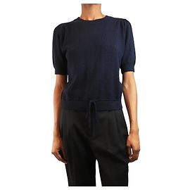 Frame Denim Haut en maille bleu marine à manches courtes - taille S Bleu Marine