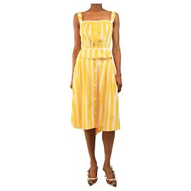 Autre Marque Set con top a righe gialle e gonna midi - taglia XS Giallo