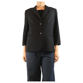 The row Black wool-blend blazer - size UK 16 Black