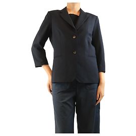 The row Navy wool-blend blazer - size UK 16 Navy blue