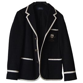 Blazer Polo Ralph Lauren Nero con Profilo Bianco Nero