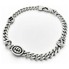Bracciale con charm Interlocking G Gucci Argento