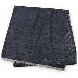 Louis Vuitton Monogram Wool-Silk Stole Brown Black