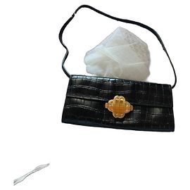 Maje black croc-effect handbag Black