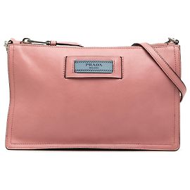 Bolso de Hombro Prada Pink Glace Calf Etiquette Rosa