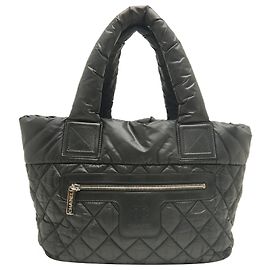 Chanel Black Small Quilted Nylon Coco Cocoon Tote Black