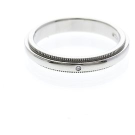 Tiffany & Co Tiffany Milgrain Platinring mit Diamant Silber